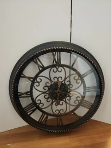 Timeline Large 3D Retro Wall Clock 20.5” With Bronze Roman Numerals - Picture 1 of 9