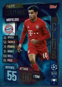 Topps Match Attax Extra Champions League 19/20 2019/20 CLU 7 Club 100 Coutinho - Bild 1 von 1