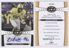 2013 Leaf US Army All-American Bowl Auto Black /15 Derrick Griffin #BA-DG2 Auto