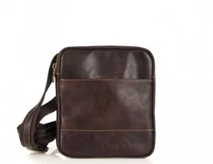 Italienische Kuriertasche/Umhängetasche aus echtem Leder - dunkelbraun - Bild 1 von 4
