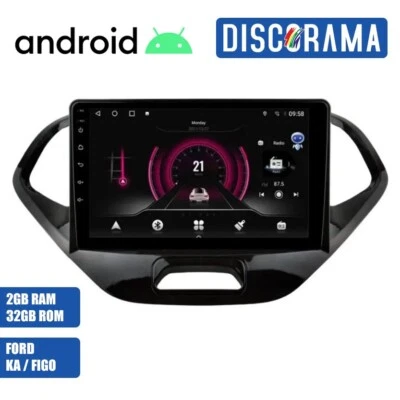 AUTORADIO ANDROID FORD KA FIGO 2005-2020 STEREO AUTO TOUCH 9" WIFI NAVIGATORE - Immagine 1 di 4