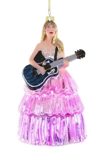 TAYLOR SWIFT With Guitar Glass Ornament Cody Foster Christmas Tree - Picture 1 of 1