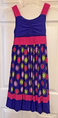 Vestido para Niñas Talla 12 Púrpura Multicolor Lunares Midi Pullover Bonnie Jean Foto 1 de 4