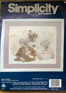 Simplicity Stitchery no count cross stitch kit - Bearly Sisters - Picture 1 of 3