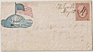 Civil War Patriotic Cover Illus #26 pen cl manuscript Walesville NY (f64) - Picture 1 of 2