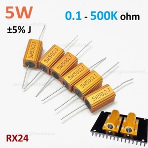 5W Resistor Metal Wirewound Range - Golden Load Aluminium RX24 0.1 to 500K ohm - Picture 1 of 14