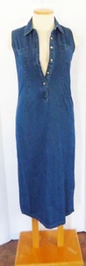 Vtg 90s Premier International Women’s Blue Denim Sleeveless  Maxi Dress Size 12 - Picture 1 of 11