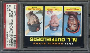 1971 TOPPS #728 REDMOND/LAMPARD/WILLIAMS PSA 8 (RC) NL ROOKIE *B71672