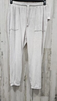 CHARTER CLUB White Velour Elastic Waist Jogger Pants**Pockets**Size XL**NWT** - Image 1 of 4