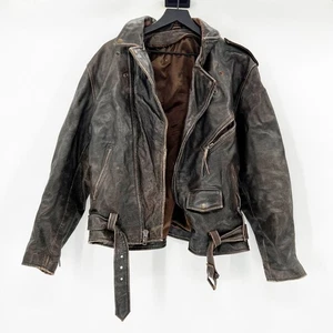 Vintage Harley Davidson Leather Motorcycle Jacket Live To Ride Distressed Sz XL - Picture 1 of 3