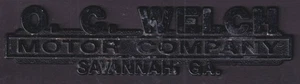Emblema adesivo concessionario auto O C Welch Ford Savannah GA - Foto 1 di 1