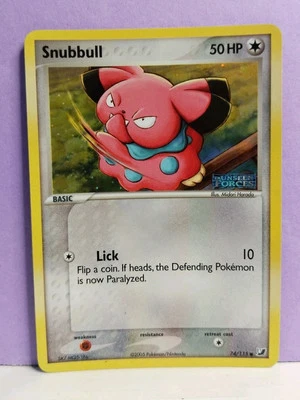 Snubbull 74/115 Stamped Holo Common EX Unseen Forces Pokemon Nintendo 2005 - Image 1 of 4