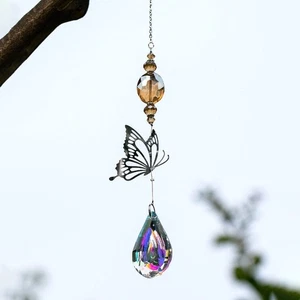 7Pcs Rotating Animal Butterfly Prism Ball Pendant Hanging Wind Chime Windows - Picture 1 of 12
