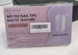 Square Nail Tips 480pcs Matte Nail Tips Long Square Nail Tips - Picture 1 of 3