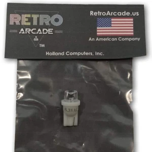 White Pinball 6.3 Volt LED Round Bulb 44/47 Bayonet Base BA9S, Concave Top, US - Picture 1 of 1