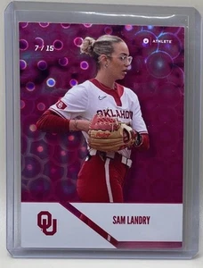 Sam Landry 2025 Onit Oklahoma Sooners OU Softbol Magenta Holo Lámina 7/15 - Imagen 1 de 2