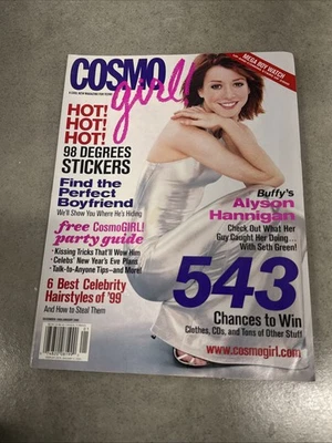 CosmoGirl 1999/2000 Alyson Hannigan + 98° Stickers + Buffy, Kutcher Y2K Magazine Foto 1 de 4