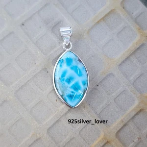 Colgante de piedras preciosas Larimar de plata de ley 925 regalos para su joyería D-3245 - Imagen 1 de 7