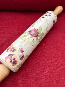 Laura Ashley Floral Rolling Pin Wooden Handles - Picture 1 of 8