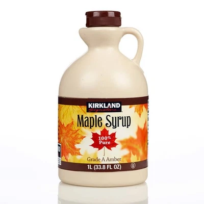 Kirkland Signature 100% Pure Maple Syrup Grade A Amber Canadian Quebec Rich-1L - Image 1 of 2