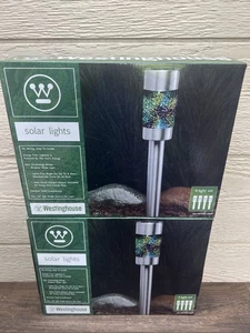 Westinghouse 8 Qty Solar Outdoor Path Lights Stainless Steel - Picture 1 of 4