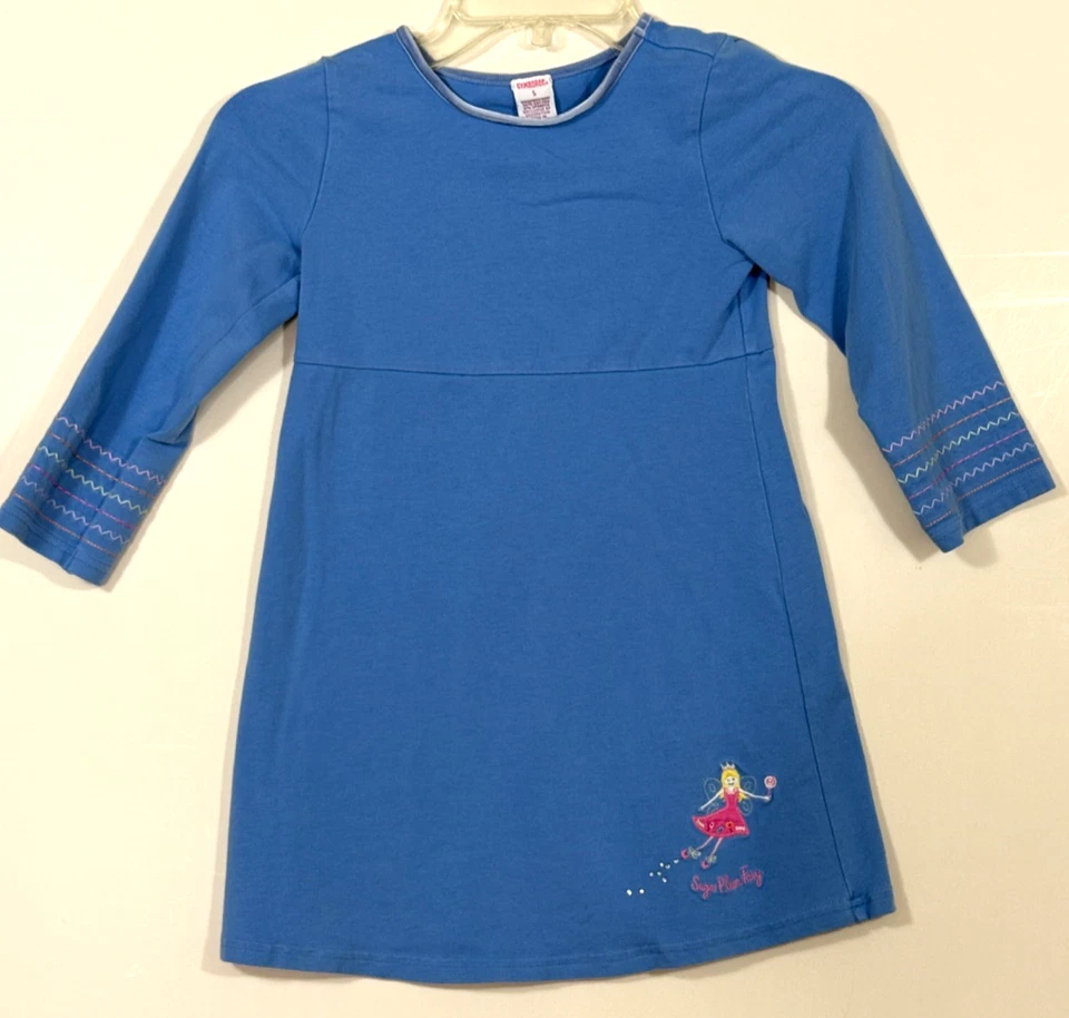Gymboree Sugar Plum Fairy Blue Knit Dress Girls Size 5 Long Sleeve - Image 1 of 4
