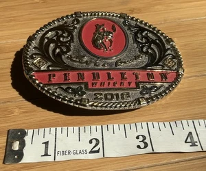 2018 Pendleton Whisky Promo Gürtelschnalle Let'er Buck Montana Silberschmiede - Bild 1 von 4