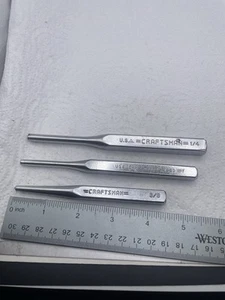 Vintage Craftsman 3pc Punch Lot WF 3/8 42861, 3/16 42885, 1/4 42886 USA - Picture 1 of 7