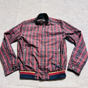 The Original Ben Sherman Red Plaid Windbreaker Jacket Mens Small Lightweight - Picture 1 of 11