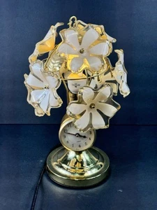 Vtg 90s Style Floral Clock Lamp - Picture 1 of 15
