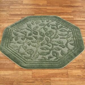 Wellington Nylon 48 Inch Octagon Accent Rug Sage Green Made In the USA