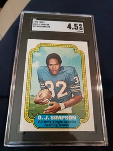 TOPPS #1 1974 O.J. SIMPSON GRADUADO SGC CASI COMO NUEVO - Imagen 1 de 2