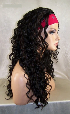 Peluca 3/4 1b33 negra suave con castaño rojizo larga profunda rizada calor ondas seguras lex vendedor de EE. UU. Foto 1 de 4