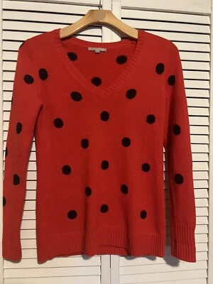 GAP Women’s Small S Sweater Shirt Top Wool Blend Vneck Oversized Polka Dot - Image 1 of 4