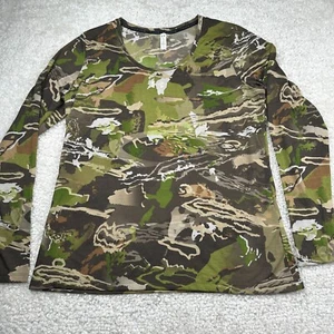 Under Armour Shirt Womens XL Green Camo Long Sleeve Active Pullover Fitted Tee - Picture 1 of 8