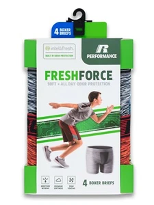 Russell Athletic Boys' Freshforce Odor Protection-Performance Boxer Brief 4-Pack - Picture 1 of 4