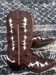 ARIAT COWGIRL BOOTS SIZE 11B WORN ONCE LEATHER RRP$350 COWBOY 🤠 SNAZZY WESTERN - Picture 1 of 11
