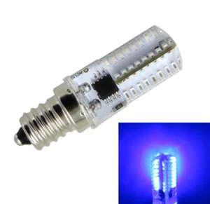 E12 Candelabra C7 LED Bulb 64-3014SMD Silicone Light 110V/220V Blue Lamp - Picture 1 of 6