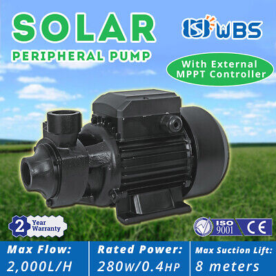 DC Peripheral Solar Water Pump Surface Booster 280W 2000L/H Above Ground Farming • 337.20€