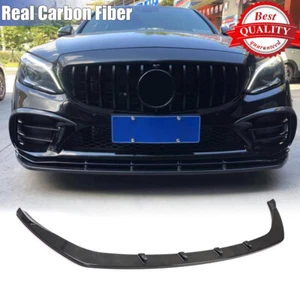 Alerón labial de parachoques delantero de carbono real para Mercedes Benz W205 C43 2020-2021 - Imagen 1 de 12