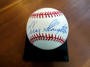 ENOS SLAUGHTER HOF WSC CARDINALS YANKEES SIGNED AUTO VINTAGE ONL BASEBALL JSA - Picture 1 of 3