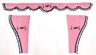 3 Piece Curtains Set for DAF All Truck Models Pink with Black Tassels