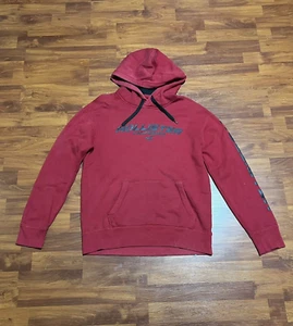 Hollister Hoodie Mens Small Red Black California Maroon Pullover Sweatshirt - Picture 1 of 4