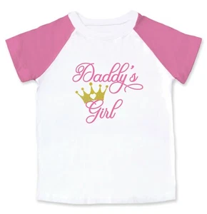 Dady's Girl Valentine's Day Princess T-Shirt for Toddler or Little Girl in Pink - Picture 1 of 4