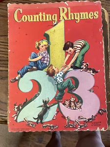 Vtg 1959  COUNTING RHYMES 123  "Linen" pages Florence Sarah Winship - Picture 1 of 4