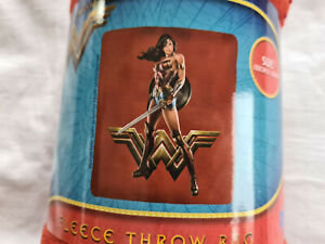 DC Comics Wonder Woman Printed Fleece Throw Rug Blanket 150cm x 130cm New