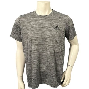 Adidas Mens Athletic T-Shirt Heather Gray Logo Short Sleeve L - Picture 1 of 7
