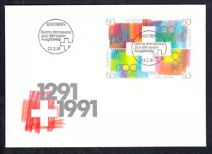 Suiza Sobre Primer Dia FDC Yvert 1368/71 Cruz Roja 1991 - Imagen 1 de 1