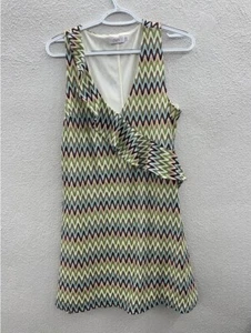 Juniors Candies Dress Size Medium Multicolor Chevron Ruffle Sleeveless  - Picture 1 of 13