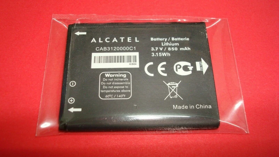 OEM ALCATEL A392 768 CAB3120000C1 FLIP CELL PHONE BATTERY OEM ORIGINAL SEALED - Image 1 of 1
